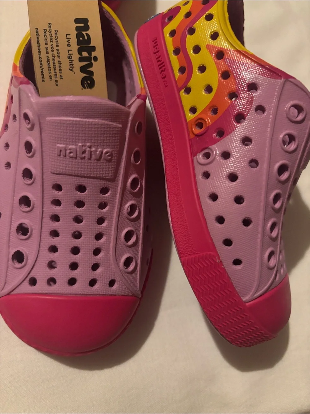 Native Kids Jefferson Slip-On Water Shoes - Light Purple & Hot Pink
